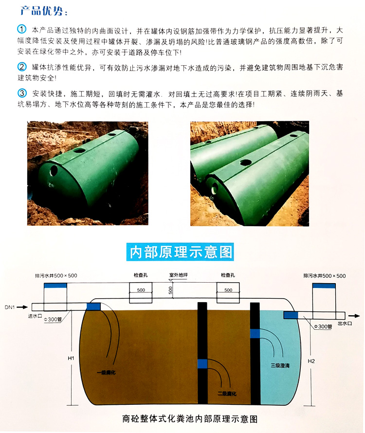 旌阳玻璃钢化粪池